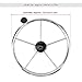 Tissting Boat Steering Wheel, 13-1/2 Inch Dia 5 Spoke Stainless Steel Marine Steering Wheel with Turning Knob Universal Marine Boat Accessories (Shaft Size: Approx. 19mm / 0.75in)
