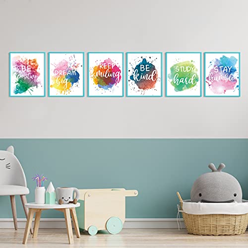 Inspirational Wall Art Motivational Art Prints And Quotes And Sayings Poster Girls Teens Bedroom Decor Sayings Positive Phrase Party Gift For Girls Kids Room Wall Art Decor 6 Pcs, 8X 10In, Unframed #TOP1