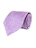 TheDapperTie Men's Lavender Paisley Microfiber Woven Wedding Neckties