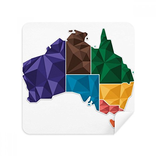 Chiffon de nettoyage en suède illustré carte Australie pour écran et lunettes