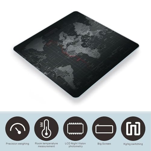 Báscula Digital para Baño con Mapa Mundial Negro miniatura 3