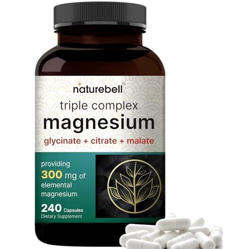 Magnesium Complex 1,000mg, 240 Capsules | Triple Magnesium Complex with Glycinate, Citrate, Malate | Chelated & Purified | Bone, Heart & Muscle Support | Non-GMO