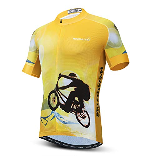 PSPORT Herren-Fahrradtrikot, kurzärmelig, atmungsaktiv, MTB-Shirt, Sommer, Mountainbike-Kleidung, schnelltrocknend