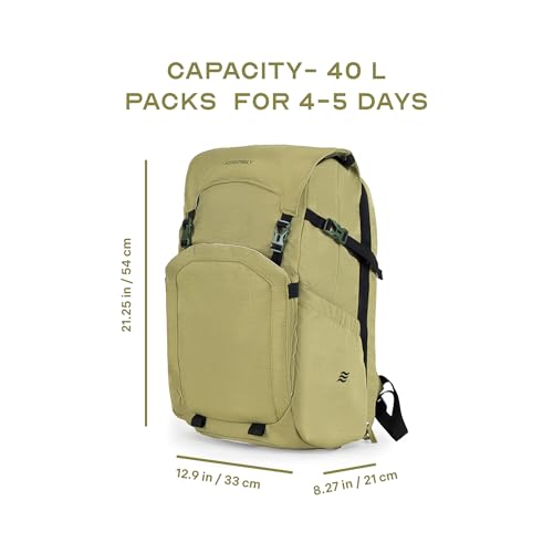 Image of Assembly Scape 35L Trekking Hiking Backpack for Men Women 15.6 Inch with Expandable Roll-Top Carabiner Clip Rain Cover