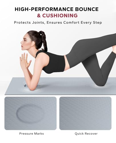 HAPBEAR Large Yoga Mat - 72"x36" Extra Wide Exercise Mat - 1/4" Thick Dual Color PVC | Ant - image 6