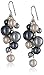 Cream and Grey Simulated Pearl Cluster Drop Earrings