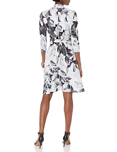 Calvin Klein Women's Half Sleeve Fitted Cocktail Sheath Dress, Tin Multi, 14 #TOP1