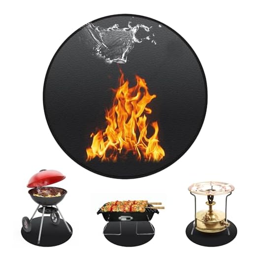 HENGBIRD Alfombra redonda ignífuga de 50 cm, impermeable, plegable, sin humo, silicona de doble cara, apta para exteriores, camping, barbacoas