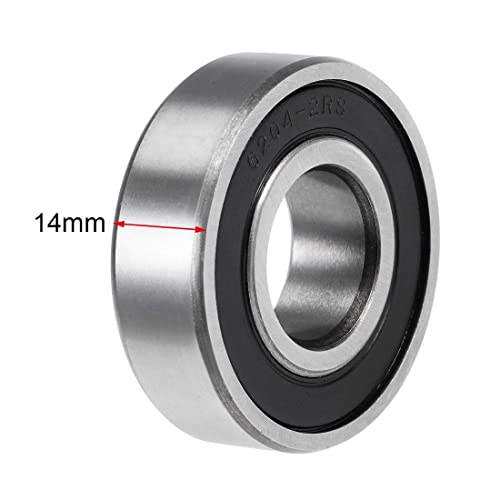TUZUK 6204-2RS Rillenkugellager, 20 x 47 x 14 mm, mit doppelter Gummidichtung, ABEC-5 vorgeschmiert für Gartenmaschinen, Elektrospielzeug und Werkzeug, etc., 4 Stück
