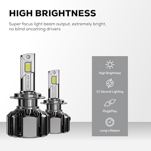 Image of klyro PRO LED Headlight Bulb for Car 320W 32000LM 6000K Super Bright White Light | Plug & Play Waterproof LED Headlamp for Night Driving | Pack of 2 HIR (9012)