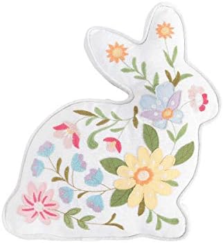 C&F Home Easter Bunny Rabbit Shaped Accent Pillow 14" x 14" Sprin...