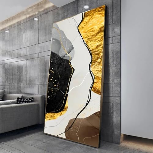Affiches murales géométriques art abstrait et décoration feuille d'or