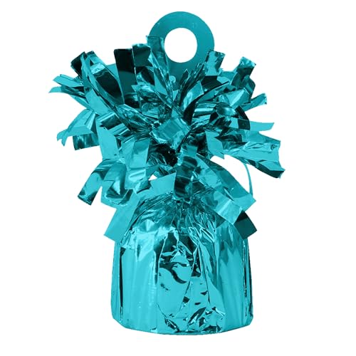 Time to Sparkle 12 Pack Heavy Balloon Weights Foil Helium Latex Balloon Weight Fountain Table Floor Tassle Cone 170g/pc Birthday Party Accessory (Teal Green)