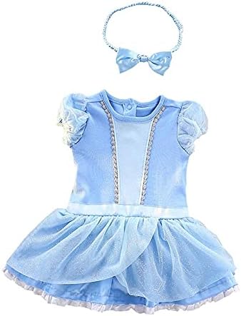 Dressy Daisy Girls Princess Dress Onesie, Blue 213, Size 12-18 Months