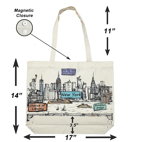 Image of Cities Around the World Artwork Tote Bag Series- Designed in the USA, 17 inchx14 inch, Double Sided Print, Souvenir & Gift