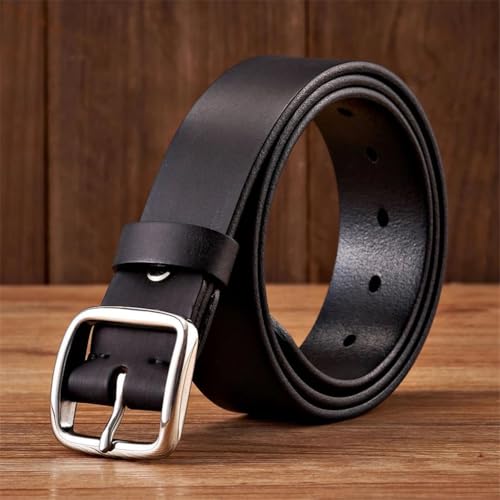 3.8Cm Stainless Steel Buckle Belt Vintage Cowskin Man's Leather Belt2