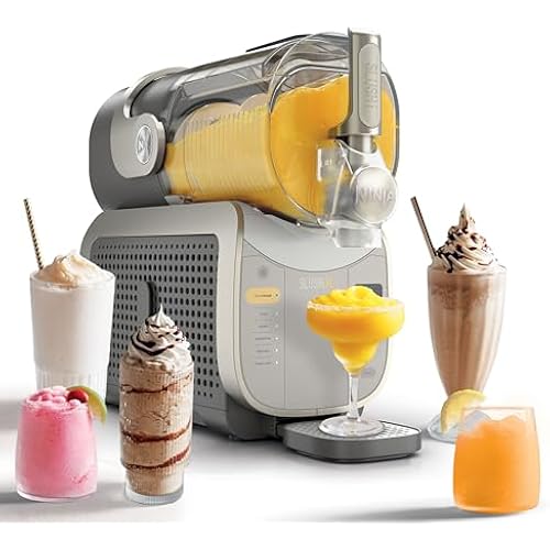 Ninja SLUSHi XL Smart Frozen Drink Maker and SLUSHi Machine, with SlushAssist Technology, 128 Oz Capacity, Sodas, Margaritas, Frappes, Milkshakes and More, Crema, FS601BR