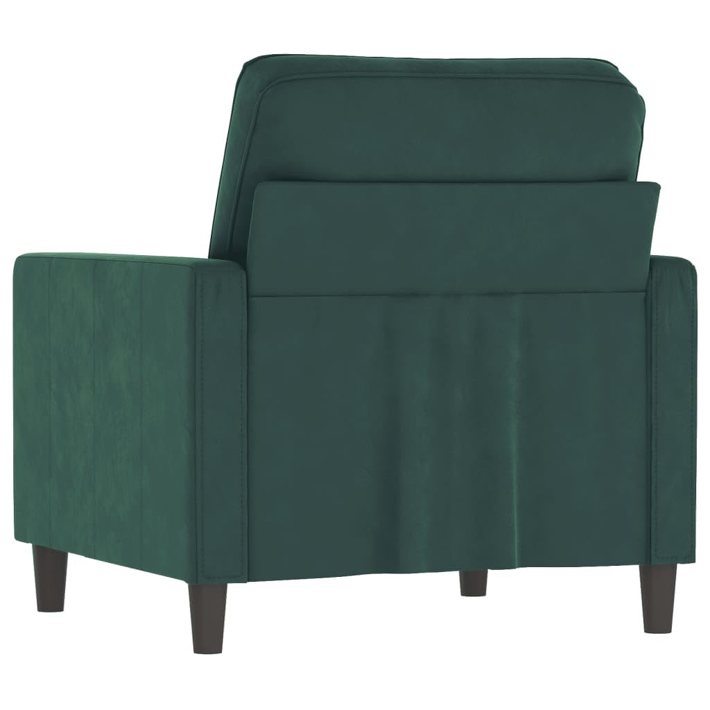 Canapé En Velours Avec Coussin Vert Foncé 208 Cm Velours VidaXL
