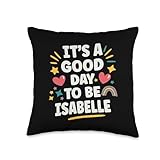 Isabelle Personalized Retro Girls Custom Isabelle Name Throw Pillow