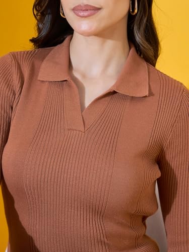 Image of 98 Degree North Women Spread Collar Sweater-G1577-BLACK