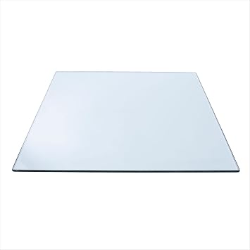 Spancraft 19" Square Clear Tempered Glass Table Top 3/8" Thick - Flat Polish Edge