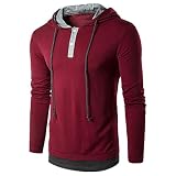 NW Camisa sin Sudadera con Capucha de Manga Larga para Hombres lo Suelto Simple Diario