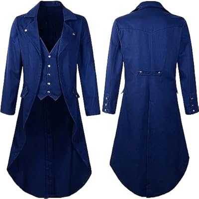 NUSGEAR 2023 Abrigo Hombre otoño Invierno Esmoquin Vintage Retro Abrigo largo medieval Chaqueta Steampunk Elegant gótico Disfraces Blazer Traje victoriana carnaval cosplay Halloween Parka Rojo | Ya disponible en tu tienda friki favorita! En mundofriki.es!