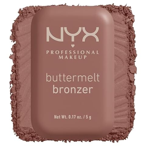 NYX Professional Makeup Buttermelt Bronzer, puder do opalania, czas do 12 godzin, bez plam, nie przenosi się, ton: Butta Biscuit, 5 g