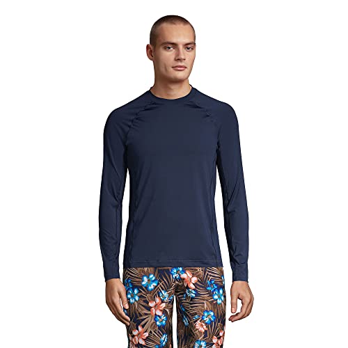 Lands' End mens Long Sleeve Swim Tee Rash Guard