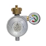 Landmann Gasdruckregler | Mit Manometer & Schlauchbruchsicherung für sicheres Grillen | Gasdruckminderer/Gasregler mit Gas-Notfallabschaltung [50 mbar]