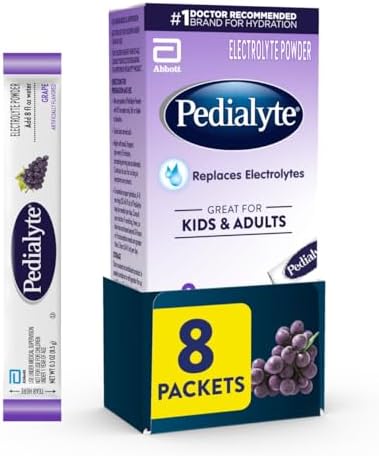 Pedialyte Electrolyte Powder Grape 8.5 g Powder Packs, 8 Count