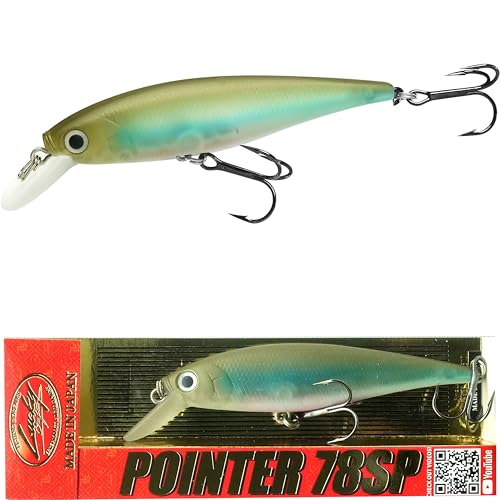LUCKY CRAFT Pointer 78SP Fishing Lures, 3" Freshwater Bass & Trout Lures, Suspending 4ft-5ft Depth, Jerkbait, Bass Fishing Gear and Accessories, NC Light Hitch Sakura
