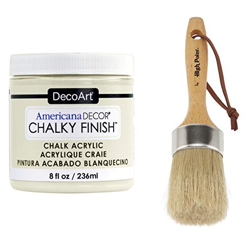 DecoArt Americana Decor Chalky acabado plano pintura y 5 cm pintura de acabado de cera de tiza Set – 8 oz – encaje