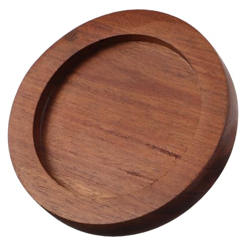 UTHCLO Socle en Acacia Rond pour Moulin à Poivre Manuel – Support Fixe pour Salières et Poivrières – Plateau Organiseur de Condiments Cuisine – Repose-Moulin Stable et Protecteur de