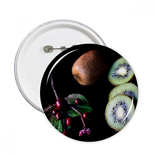 Badge bouton fruits frais kiwi cerise multicolore XL pour décoration de vêtements DIYthinker