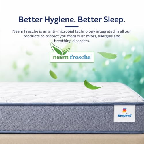 Image of Sleepwell FitRest Plus Premium Mattress | Queen Size 84x70x5 Inch | Medium Firm | Plush Quilting | Advanced Pressure Relief | Enhanced Heat Dissipation | 10 Years Warranty