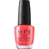 OPI Nail Lacquer Nail Polish | Opaque Bright Red Shimmer Chip Resistant Nail Polish | Vegan, Fast Drying, Streak Free