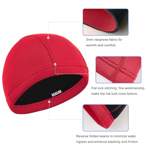 Image of Scuba Diving Wetsuit Hood Men Women 3mm Neoprene Cap for Adult Surf | Headband Swim Beanie Locks Head Heat, Thick Thermal Long Hair Protection for Surfing Snorkel Kayak Coastal Beach Family Trips