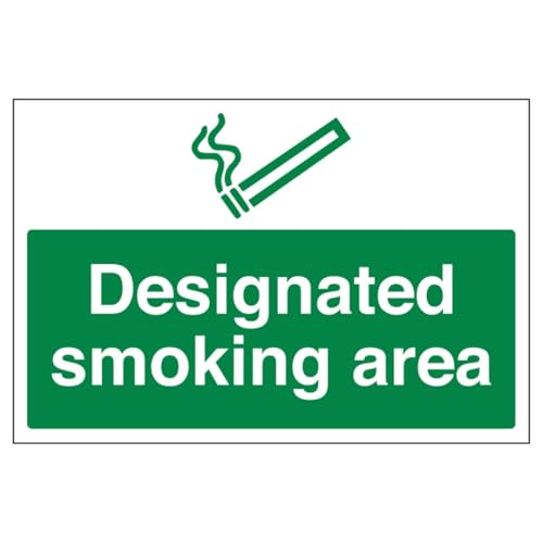 Panneau de sécurité pour délimiter la zone fumeur en aluminium composite robuste 600x450 mm