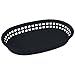Winco PLB-K, 10-3/4" x 7-1/4" x 1-1/2" Black Premium Oval Bread and Fruit Basket Platter, Tabletop Serving Display Snacks Baskets, 1 Dozen Pack
