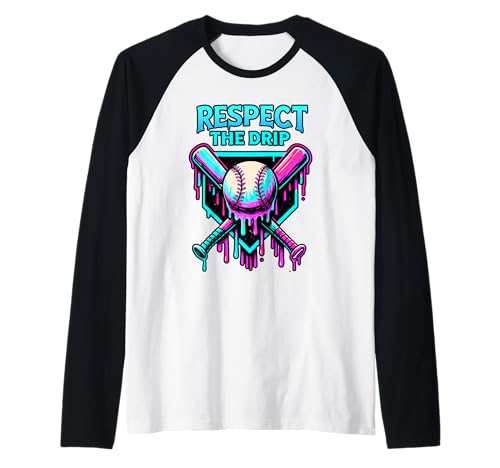 Baseball Drip Ice Cream Drip Respect The Drip Raglan Baseball Tee