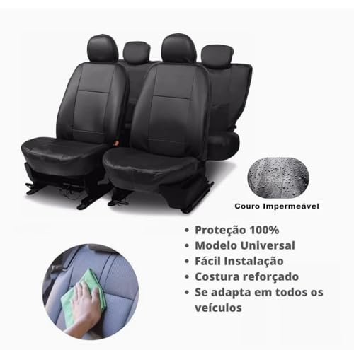 Capa de Banco Carro Universal em Couro Vw Gol Voyage Polo Fox