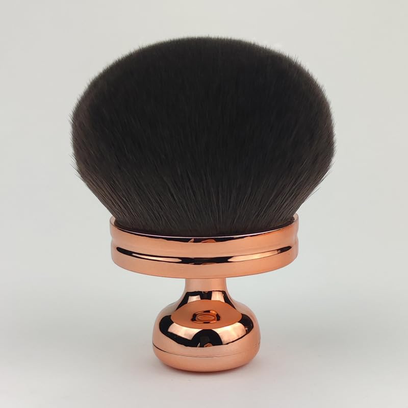 Large Multi-Use Body & Neck Powder Brush – High-Density Soft Bristles with Wooden Handle (Dark Brown)