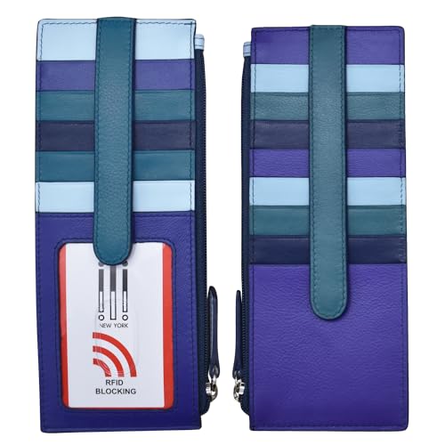 ili New York RFID Blocking Long Double Sided Slim Wallet - Denim Multi