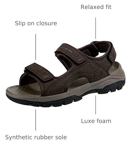 Skechers Skechers Men's Tresmen-garo Open Toe Water Sandal, Chocolate, 11