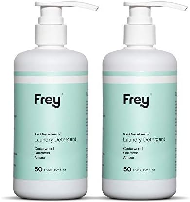 FREY Concentrated Natural Laundry Detergent - 50 Concentrated Loads of Long Lasting High Efficiency Liquid Laundry Detergent - Eco Friendly Blend of Great Smelling Biodegradable Natural Ingredients