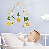 EXQULEG Carillón de viento móvil para bebé, flores de abejas, con bolas de fieltro, campana colgante para habitación infantil, regalo para recién nacidos para bebés, niñas o niños (amarillo) #3