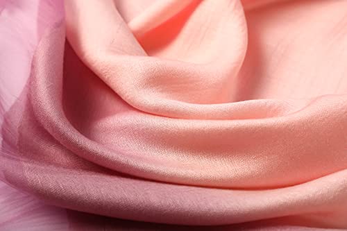 Wincess.yu Silk Scarf For Women Lightweight Shawls And Wraps For Weddings Fashion Pashmina Shawl Embroidered Scarves (Pink) #TOP7