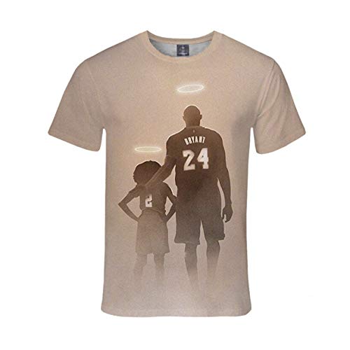 FMBK666 Unisex T-Shirt Kobe und Gianna Bryant Gedenk-Edition Print T-Shirt Sommer Jugend Casual Kurzarm Cover