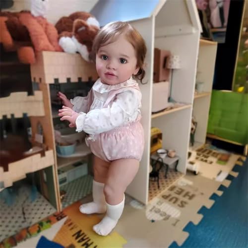 Muñeca Reborn niña 66 cm con set de alimentación miniatura 1